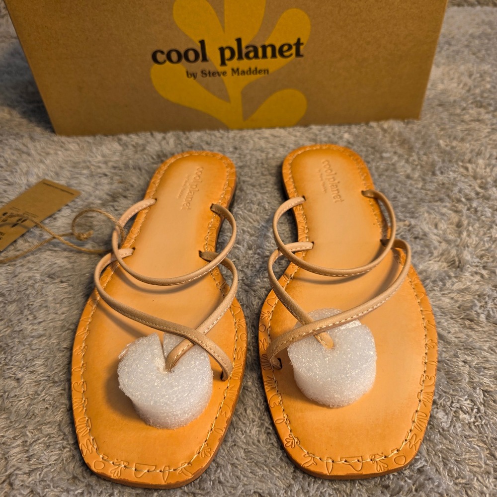Cool Planet by Steve Madden Thong‎ Sandals Flat Strappy Women 6.5 New